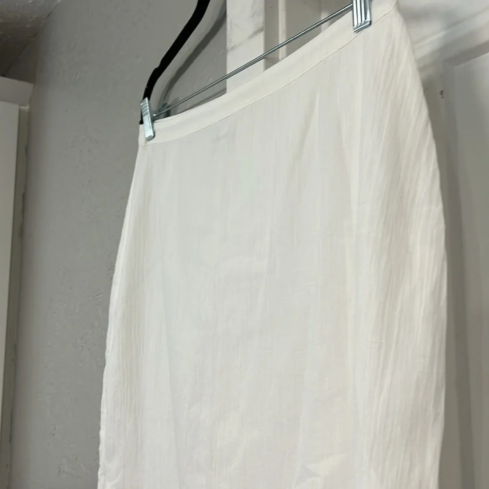 REFORMATION WOMENS WHITE COTTON SAILS SKIRT WITH SLIT SIZE 10